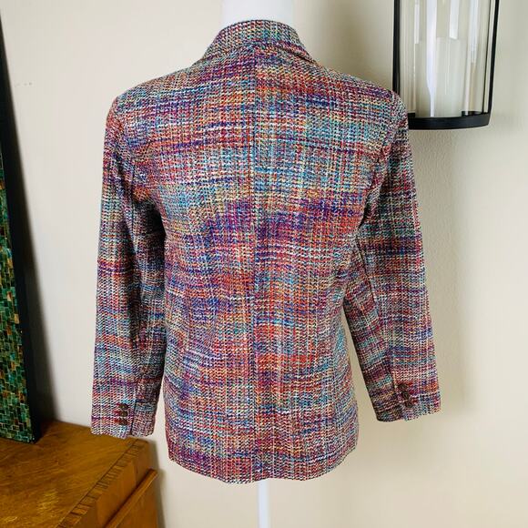 Coldwater Creek Size S Women's Tweed Blazer Jacket Pink Fall Workwear - Picture 9 of 11